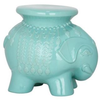 Safavieh Elephant Robin's Egg Blue Ceramic Patio Stool ACS4501C