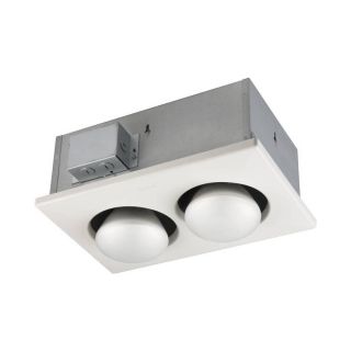 Broan White Bathroom Fan with Integrated Heater and Light