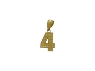 10 Karat Yellow Gold Number 4 Pendant