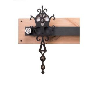 Rustica Hardware 84 in. Raw Steel Sliding Barn Door Hardware Kit with Royal Hangers and Falcon Pull HDOFFER5