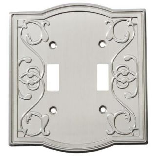 Stanley National Hardware Victoria 2 Gang Switch Wall Plate   Satin  Nickel V8053 DBL SWITCH PLATE S