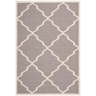 Safavieh Dhurries Grey/Ivory 6 ft. x 9 ft. Area Rug DHU567A 6