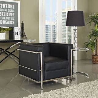 LC2 Genuine Leather Stainless Steel Frame Armchair   16255823