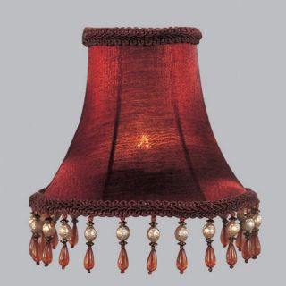 Livex S158 Silk Bell Clip Chandelier Shade with Amber Beads in Red   Shades