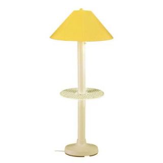 Patio Living Concepts Catalina 63.5 in. Bisque Outdoor Floor Lamp with Tray Table and Buttercup Shade 43694