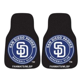 FANMATS San Diego Padres 18 in. x 27 in. 2 Piece Carpeted Car Mat Set 6533