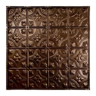 Great Lakes Tin Hamilton 2 ft. x 2 ft. Nail up Tin Ceiling Tile in Bronze Burst T52 06