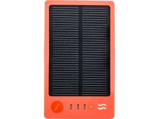 Solpro SPGMN WHT/Red Gemini White / Red Portable Solar Power Bank with Micro USB Cable