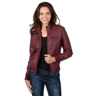 Hailey Jeans Co. Juniors Faux Leather Zipper Detail Jacket