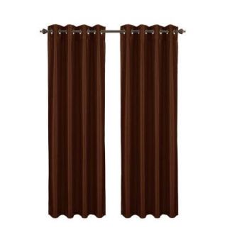 Window Elements Kim Faux Silk Chocolate Grommet Extra Wide Curtain Panel, 54 in. W x 96 in. L (Price Varies by Size) YMC003307