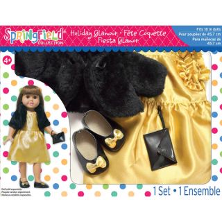Springfield Collection Holiday Glamour Gift Set Gold Dress And Black