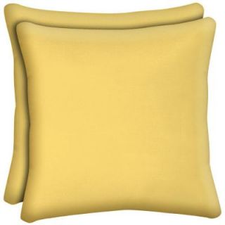 Hampton Bay Daffodil Solid Outdoor Throw Pillow (2 Pack) WD03554B D9D2