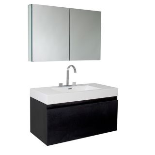 Fresca Mezzo Black Bathroom Vanity with Medicine Cabinet   13302523
