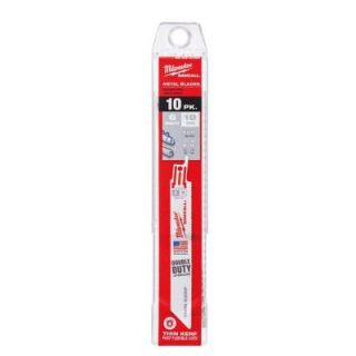 Milwaukee 6 in. 18 tpi in. Metal TK Reciprocating Saw Blades (10 Pack) 48 00 3184