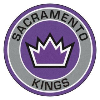 FANMATS NBA Sacramento Kings Gray 2 ft. 3 in. x 2 ft. 3 in. Round Accent Rug 18851