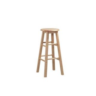 Linon Home Decor 24 in. Round Wood Bar Stool 98100NAT 01 KD