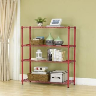 HDX 36 in. x 14 in. 4 Tier Red Wire Shelf EH WSTHDUS 004R