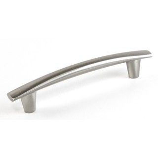 Contemporary 6.5 inch Round Arch Design Brushed Nickel Cabinet Bar