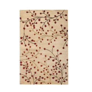 Home Decorators Collection Springtime White and Red 5 ft. 3 in. x 8 ft. 3 in. Area Rug 0112620410