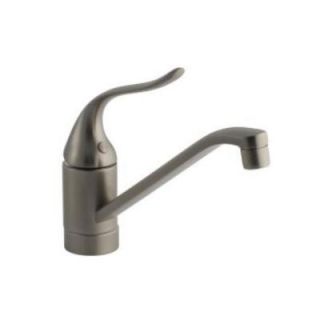 KOHLER Coralais Single Handle Standard Kitchen Faucet with 8 1/2 in. Spout and Lever Handle in Vibrant Brushed Nickel K 15175 F BN