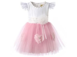 Hanakimi® Girl Pink White Party Dresses K15057