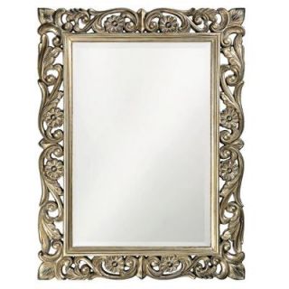 41 in. x 31 in. Aged Silver Leaf Rectangle Framed Mirror 2113