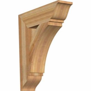 Ekena Millwork 6 in. x 28 in. x 24 in. Western Red Cedar Thorton Traditional Rough Sawn Bracket BKT06X24X28THR01RWR