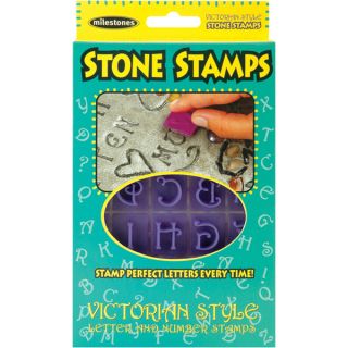 Stone Stamps   20 Double sided Victorian style Letters and Numbers