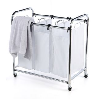 Honey Can Do 3 Section Chrome Plated Heavey Duty Laundry Sorter