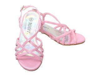 Toddler Girls 10 Pink Crossover Strap 1 Inch Kitten Heel Dress Sandal