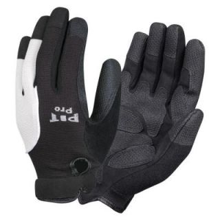 Cordova PIT PRO Mechanics Style Large Work Glove Black Synthetic Leather Palm Reinforced Palm and Fingertips Spandex Back HD77671