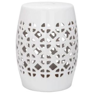 Safavieh Circle Lattice White Ceramic Patio Stool ACS4508A