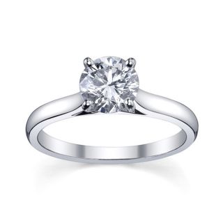 Platinum 1ct TDW White Princess Diamond Solitaire Engagement Ring (H I