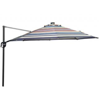 ED On Air 10 Striped Olefin Offset Umbrella by Ellen DeGeneres   M46093 —