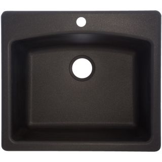 Franke USA 22 in x 25 in Onyx Single Basin Granite Drop In or Undermount Kitchen Sink