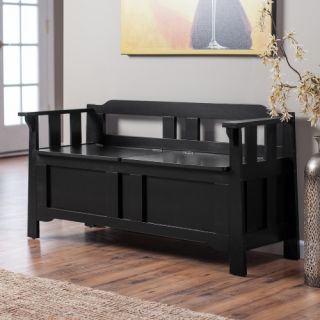 Parker Indoor Storage Bench with Optional Bench Cushion   Black   Indoor Benches