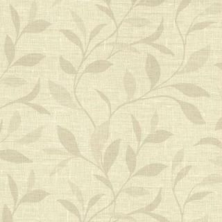 Beyond Basics 60.8 sq. ft. Flora Beige Leaves Wallpaper 420 87133