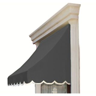 Awntech 148.5 in Wide x 36 in Projection Gun Metal Gray Solid Crescent Window/Door Awning