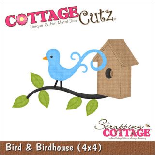 CottageCutz Die 4X4 Bird & Birdhouse