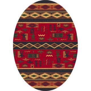 Milliken Wide Ruins Oval Red Transitional Tufted Area Rug (Common 8 ft x 10 ft; Actual 7.66 ft x 10.75 ft)