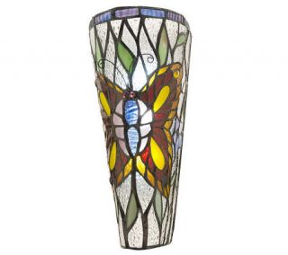 Stained Glass Battery Operated 11 inch Wall Sconce   H13479 —