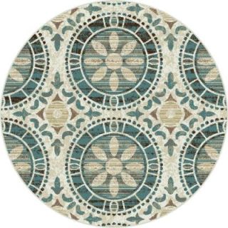 Tayse Rugs Deco Ivory 5 ft. 3 in. Transitional Round Area Rug DCO1017 6RND