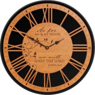 P. Graham Dunn 17 in. Cherry/Black Wall Clock As For Me and My House BIC11