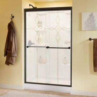 Delta Crestfield 47 3/8 in. x 70 in. Semi Framed Bypass Sliding Shower Door in Oil Rubbed Bronze with Tranquility Glass 158829