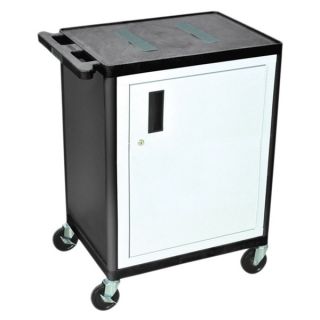 Luxor Adjustable Height Steel A/V Cart with Locking Cabinet