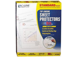 C line 62038 Top Load Polypropylene Sheet Protectors, Standard, Ltr, Non Glare, 50/Box