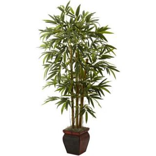 Nearly Natural 5 1/2' Bamboo with Decorative Planter