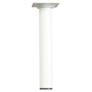 Waddell 8 in. x 1 1/8 in. White Round Metal Table Leg 3008W