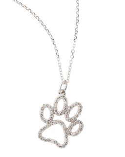 KC Designs 14k White Gold Diamond Paw Pendant Necklace