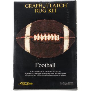 Latch Hook Kit 33.5X22 Shaped Football   16721414  
